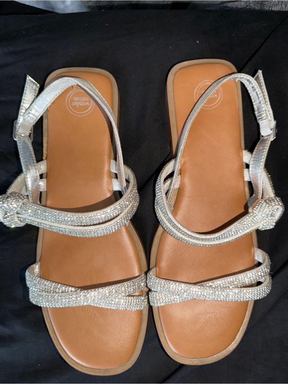 Women’s Silver Crystal Slingback Sandals